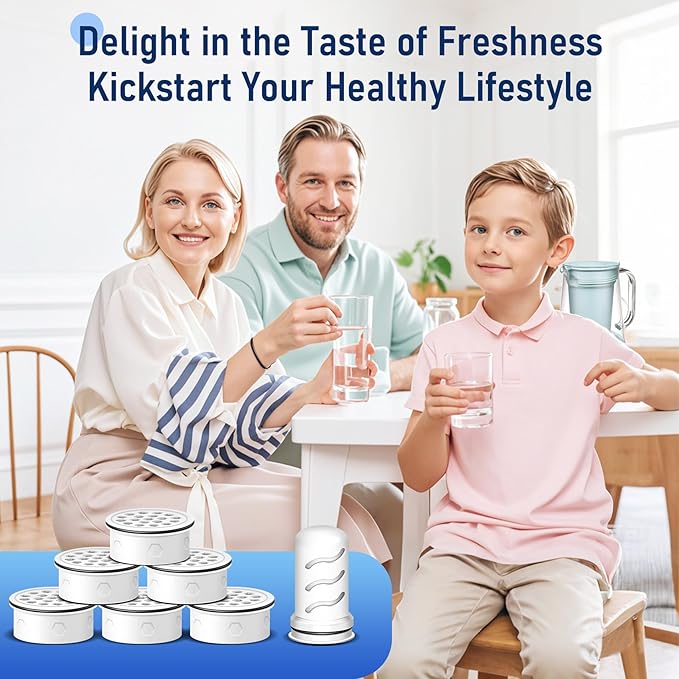 Water Filter Replacement for Lifestraw® Home Dispenser 18 C/Glass Pitcher 7 C/Plastic Pitcher 10 C/Plastic Pitcher 7 C.6 Activated Carbon + Ion Exchange Filter and 1 Membrane Micro Filter (6+1)