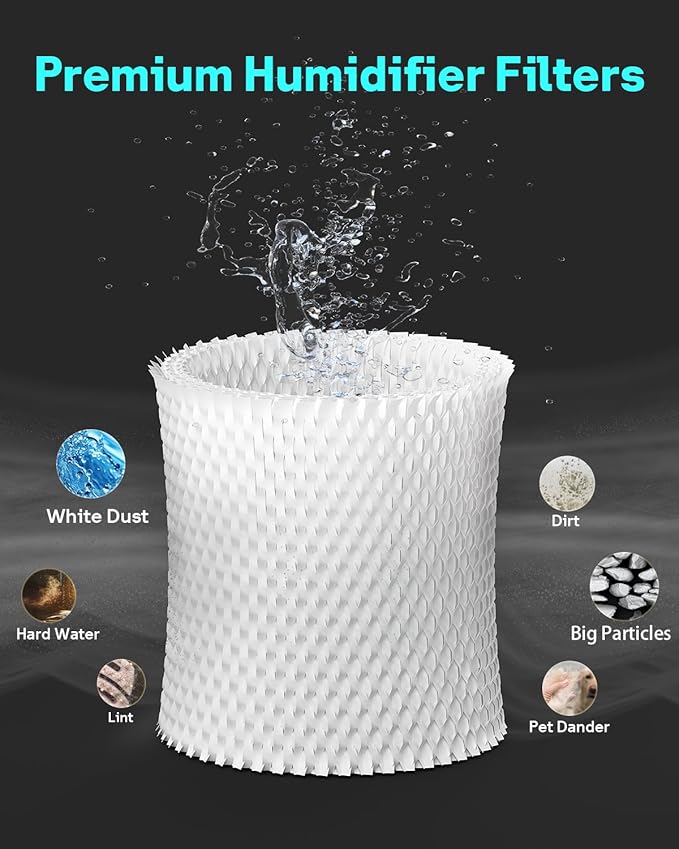 4-Pack Bedside Humidifier Filter Replacement Compatible with Canopy Bedside & Nursery Humidifiers, Made with Wood Pulp & Paper Filter, Humidifier Wicking Filter Lasts Up to 6 Weeks
