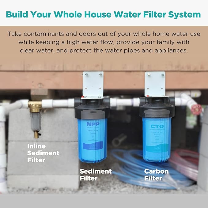 Whole House Water Filters SimPure 10" x 4.5" Big Carbon Block Filter Replacement Cartridge Coconut CTO Filter Compatible with GE FXHTC, GXWH40L, GXWH35F, GNWH38S, WHKF-GD25BB (8 Pack)