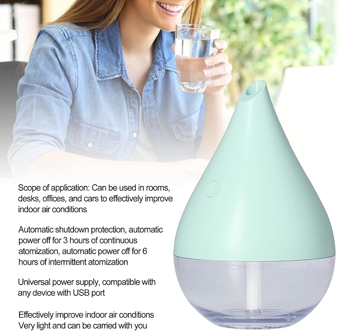 Portable Humidifier LED Light Mute Adjustable Mode Humidifying Device for Home, Living Room, Kidsroom, Bedroom, Office & Car