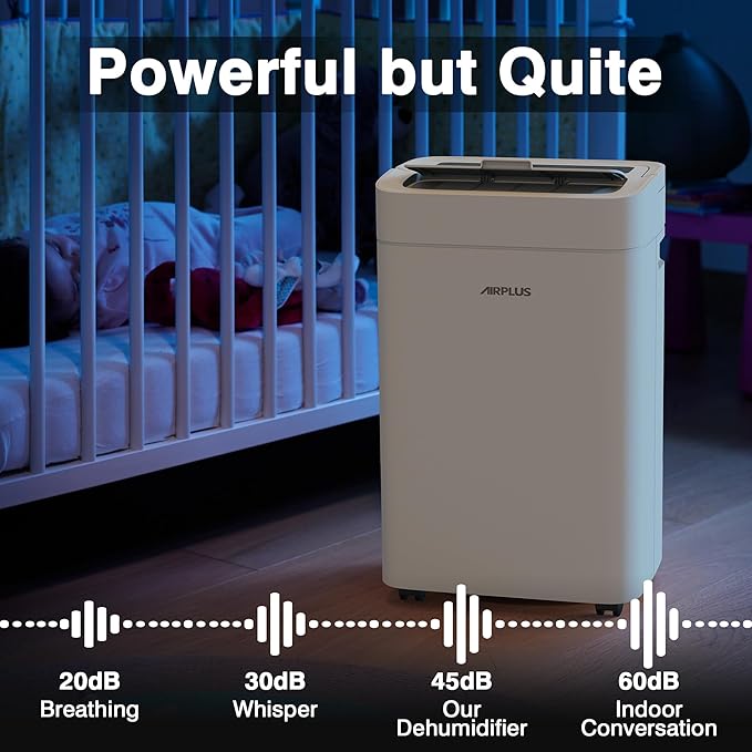 AIRPLUS 4500 Sq. Ft Dehumidifier for Basement, 70 Pints Dehumidifiers for Home with Drain Hose, Continuous Drainage, Intelligent Humidistat, Multifunctional Dehumidifier for bathroom, bedroom
