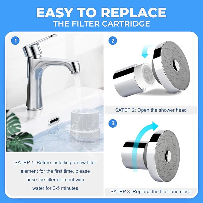 Shower Filter Replacement Compatible with jolie shower head for Hard Water Softener - Filter Chlorine -2 Pack