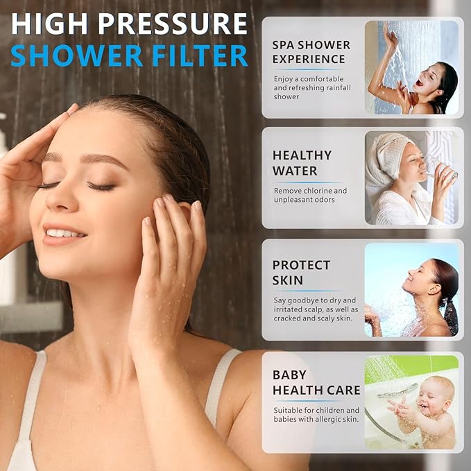 Voolan Filtered Shower Head - 20 Stage Luxury Rain Shower Filter For Hard Water for Remove Chlorine and Harmful Substances - 6" Square High Pressure Rainfall Showerhead (Oil Rubbed Bronze)