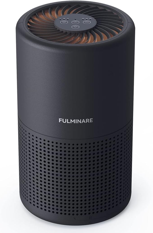 Air Purifiers for Bedroom, FULMINARE H13 True HEPA Air Filter, Quiet Air Cleaner With Night Light,Portable Small Air Purifier for Home, Office, Living Room Black