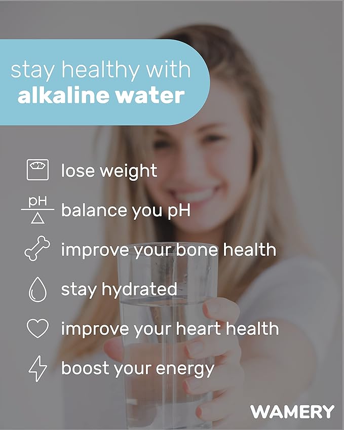 Wamery Alkaline Pitcher Water Filter Replacement - Single Filter, Improves pH & Taste, 42‑Gallon Capacity, Coconut Activated Carbon with Mineral Layer, Leak‑Free Fit, Easy Install, BPA‑Free