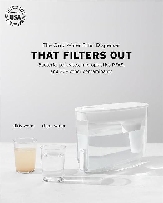 LifeStraw Home – Water Filter Dispenser, 18-Cup, BPA-Free Plastic, Tested to Protect Against Bacteria, Parasites, Microplastics, Lead, Mercury, and a Variety of Chemicals