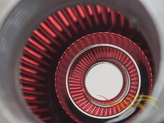 RED 2.75" 70 mm Inlet Cold Air Cone Replacement Quality Performance Washable Clamp-On Dry Air Filter