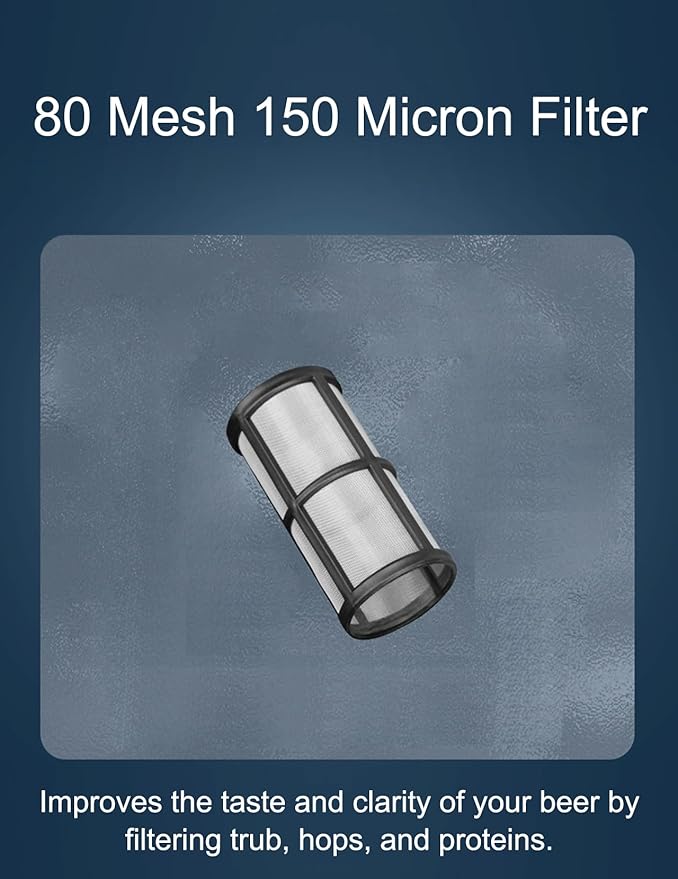 Inline Beer Filter, 80 Mesh 150 Micron Water Filter Plastic T Strainer Filtration Device, Gravity Feeding of Siphon Tube Brewing for Home Brewing Supplies (80 Mesh 180Micron)
