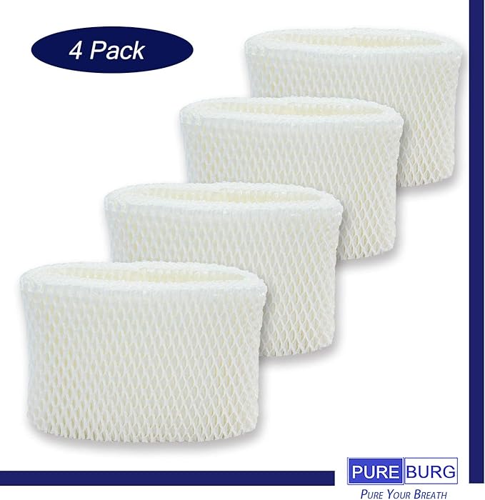 PUREBURG 4-Pack HAC-504 Humidifier Filter Compatible with Honeywell HAC-504AW & Filter A Fits HCM-350 HEV355 HCM-710 Cool Mist Humidifiers and More