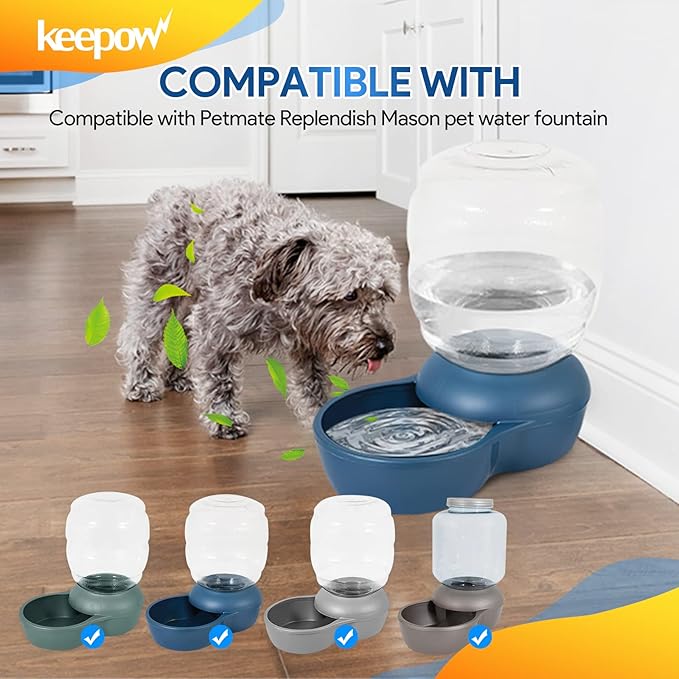 KEEPOW Dog Water Filter Replacement Compatible with Petmate Replendish Mason Pet Water Fountain, 12 Pack Dog Water Filter Cat Water Fountain Filter Pet Fountain Filter Replacement for Cat Dog Pet