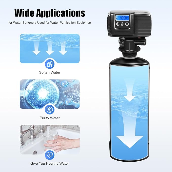 Water Softener System Filter Control Head, 5600xstst Time Type Digital Control Valve for Water Softeners Water Softener Control Head Electronic Water Softener Valve Complete Accessories