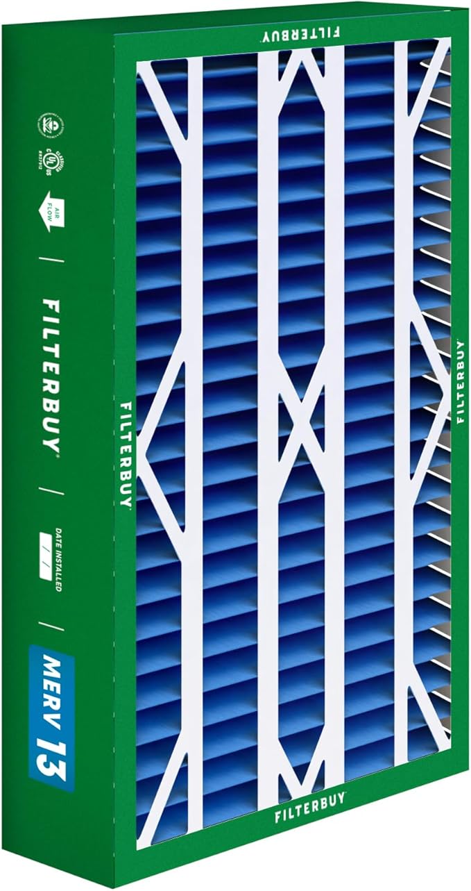 Filterbuy 16x26x5 Air Filter MERV 13 Optimal Defense (2-Pack), Pleated HVAC AC Furnace Air Filters for Electro-Air, Emerson, White Rodgers, & Comfort Plus (Actual Size: 16.00 x 25.75 x 4.88 Inches)