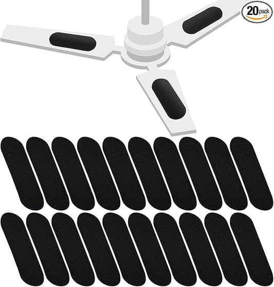 Tuanse 20 Pack Ceiling Fan Filters for Blades, Activated Coconut Shell Carbon Ceiling Fan Air Filter, Easy Stick Universal Air Filter Purifiers for Common Household Contaminants