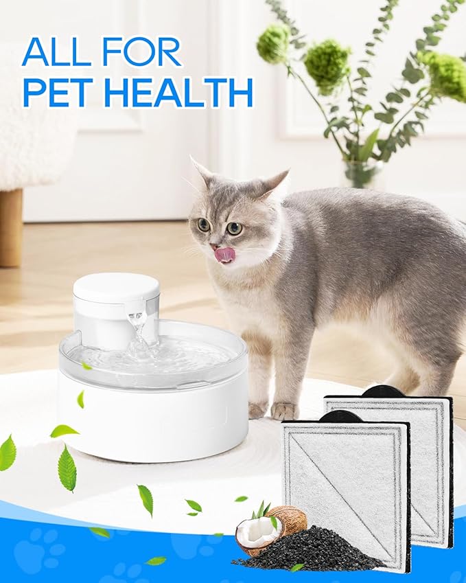 10 Pack Pet Fountain Filters Replacement Compatible with PetSafe Outlast Pumpless Fountains, Fit for Viva Cat Water Fountain Stainless Steel