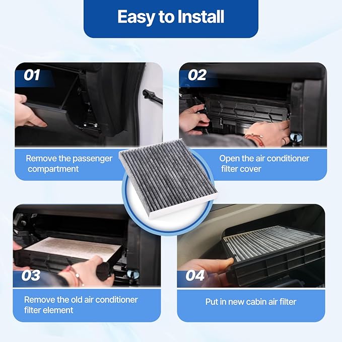 RUITO Cabin Air Filter, Fits 2016-24 Civic, 2017-24 CR-V, 2009-20 Fit, 2016-24 HR-V, 2010-22 Insight, 2018-24 Odyssey, 2019-24 RDX, 2021-23 TLX, 2022-24 MDX, Replacement for CF11182