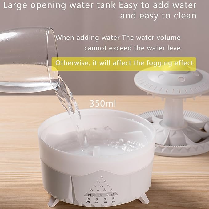 Raindrop Humidifier for Bedroom Large Room -Air Humidifiers and Aromatherapy Diffuser,Ultrasonic humidifier,Quiet humidifier with Ambient Light & 4 Timer,Waterless Auto Off (No remote control)