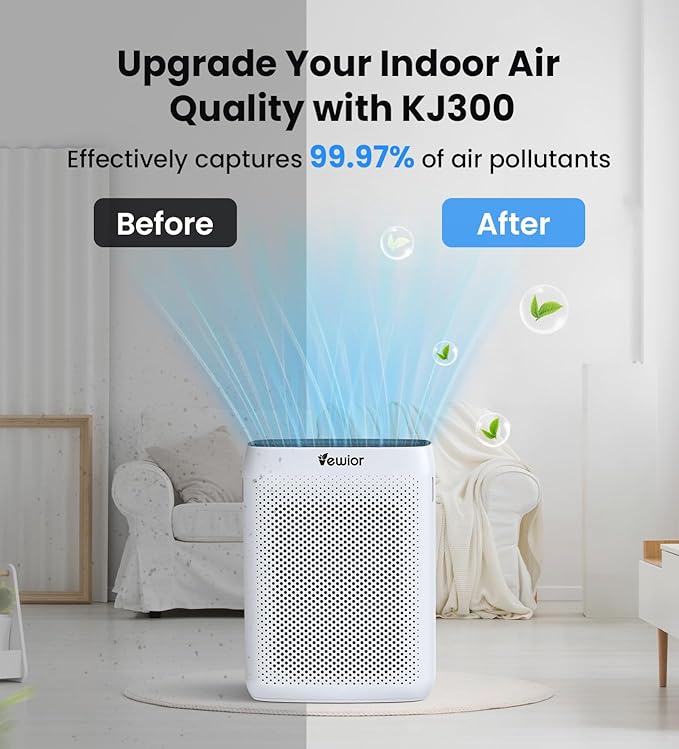 VEWIOR Air Purifiers for Home Large Room Up to 3000Sq.ft, H13 HEPA Filter Air Purifier for Bedroom with PM2.5 Display Air Quality Sensor, Sleep Mode, Timer, Air Cleaner for Smoker