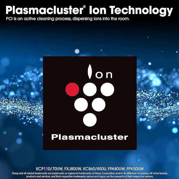 SHARP Smart Air Purifier for XL Rooms – Covers up to 2,430 sqft in one hour, Compatible w/Alexa, True HEPA Filter Air Purifier for Living Room, Dust, Smoke, Pollen - FXJ80UW