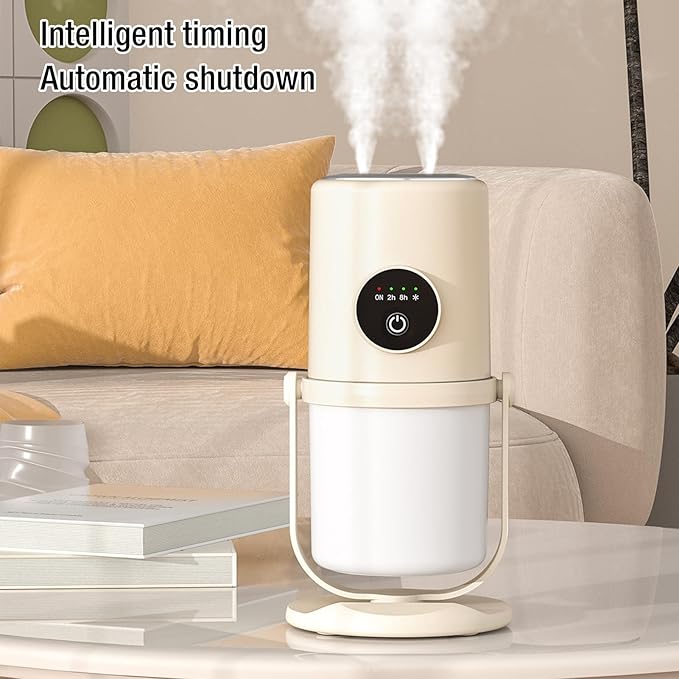 Portable Mini Humidifier, 300ML Cool Mist Humidifiers with Stand, Quiet USB Desktop Humidifier with 2 Mist Mode for Baby Bedroom Travel Office Home, Quiet Mini Humidifiers(Beige)