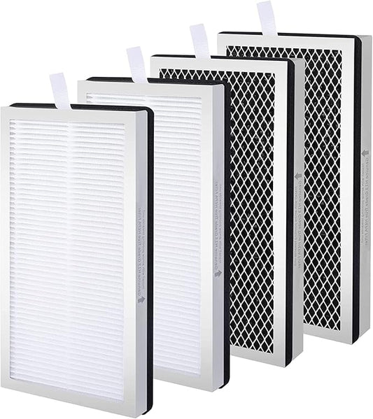 4 Pack Model 15 Replacement Filters Compatible with Air Puri-fier MA Series, H13 True and Activated Carbon, 3 in 1 with Pre-Filter