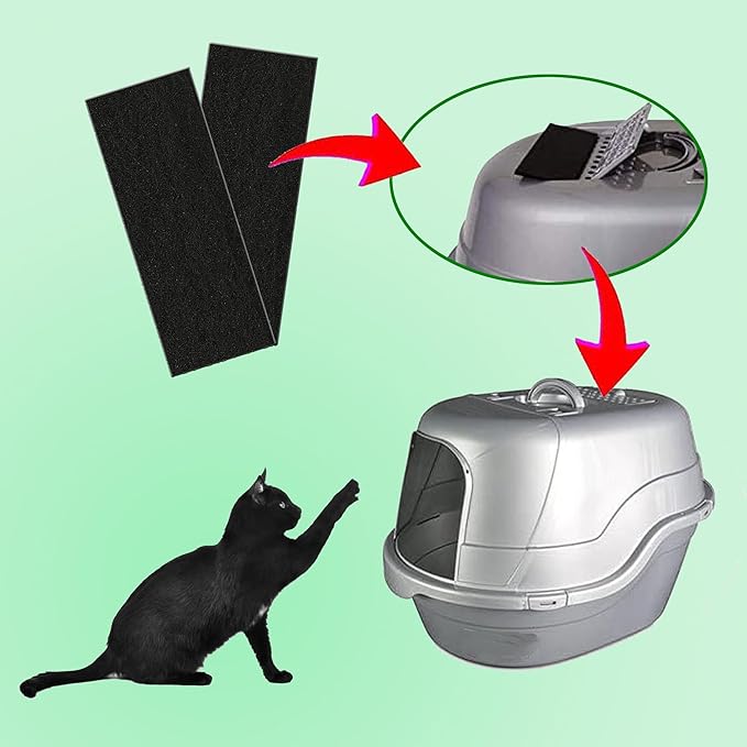12 Pack Activated Charcoal Filters for Nature's Miracle Cat Litter Box Replacment Charcoal Filter Mat