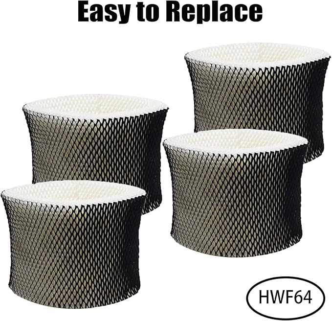 HWF64 Wicking Humidifier Filter B Replcement for Holmes HM1730 HM1745 HM1746 HM1750, for Bionaire Sunbeam SCM1745 SCM1746 Humidifiers Wick Filters, Part # HWF64 BWF64 BWF64CS (4 Pack)