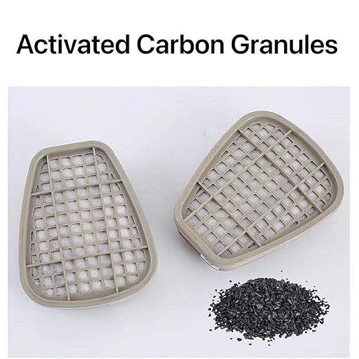 6001 Activated Carbon Filter Cartridges Replacement for Gas Respirator, Pack of 2 Individual Filter Cartridges, Suitable for 6100/6200/7501/7502/6502/6800