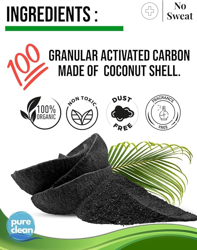 No Sweat Activated Carbon Cat Litter Odour Neutralizer-Made Of Coconut Shell-All Natural-No Chemical,Toxic Ingredients-Unscented-Planet Friendly-Economy Pack-500 GR- Packing May Vary