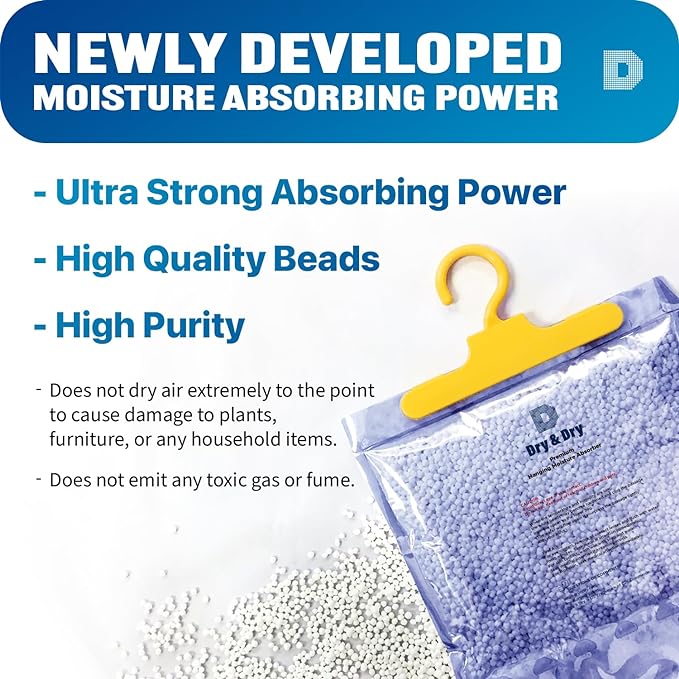 Dry & Dry 5 Pack[14 OZ] Premium Moisture Absorbers for Home, Basement & Bedroom - Small Dehumidifiers