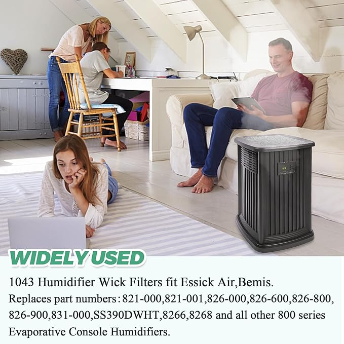 1043 Super Humidifier Wick Filter Replacement for Essick AirCare Evaporative Humidifiers Filter 1043 EP9500 EP9700 EP9800 831000 821000 826000 826800 and Bemis Space Saver 800 8000 Series by Techecook