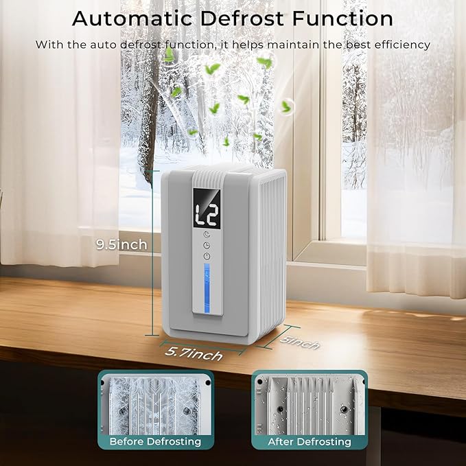 Dehumidifiers for Home, 42 OZ (400 sq.ft) Small Dehumidifier with Timer, Auto Shut Off, Auto Defrost, 7 Colors LED Light, Quiet Energy Saving Dehumidifier for Bedroom, Bathroom, Basement, Closet, RV