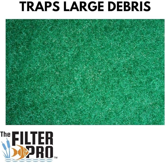 Green Coarse Filter Media, 2" Thick, 12" x 56" Roll, Perfect for Aquariums, Ponds or Water Gardens, Made in USA