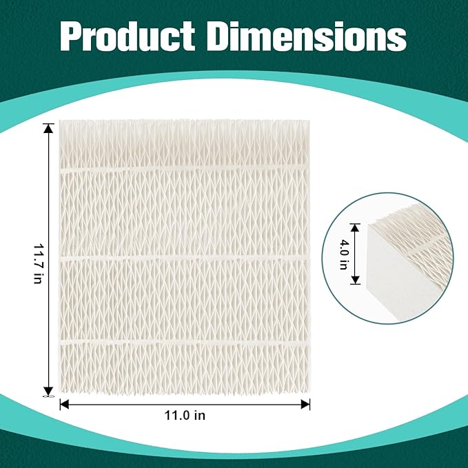 ROMON 1043 Humidifier Super Filter Wick Replacement for Essick Air AIRCARE 821000 826000 826800 831000 EP9500 EP9700 EP9R500 EP9R800 and Bemis Space Saver 8000 Series Humidifiers, 2 Pack