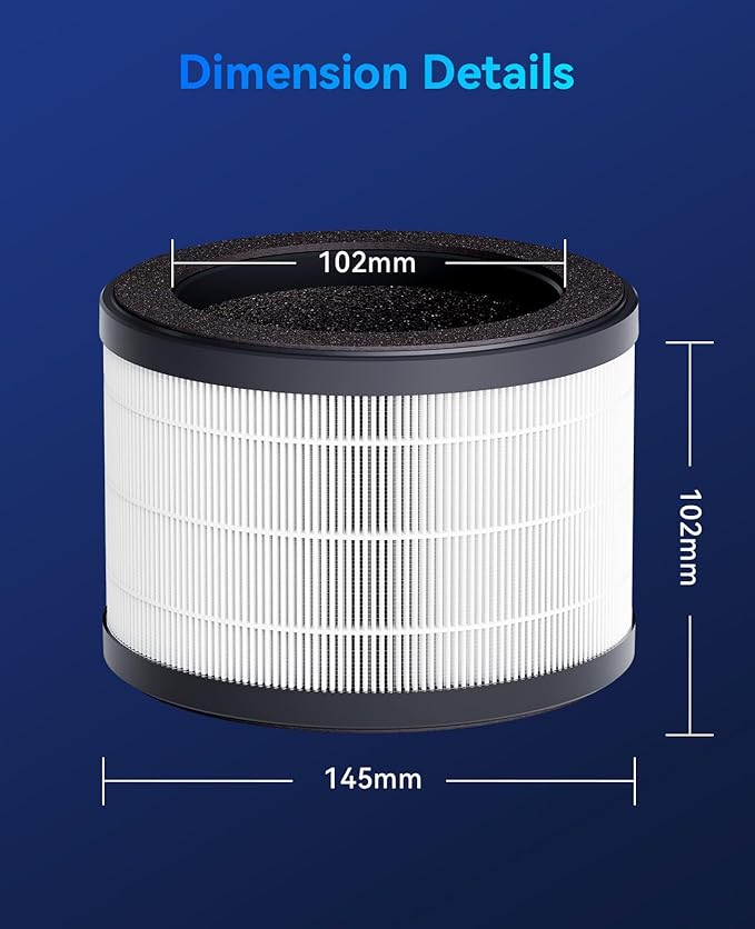 Genuine MSB5 Air Purifier Filter Replacement, 3-in-1 High-Efficiency H13 True Hepa Air Filter Replacement for Smoke Pollen Dander Hair Smell-Standard Version (2 Pack)