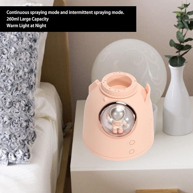 Mini Humidifier, Cute Humidifier for Bedroom, Car Humidifier, 2 Mist Modes, Super Quiet, Personal Desktop Humidifier for Office, Car, Baby Room(Pinks)