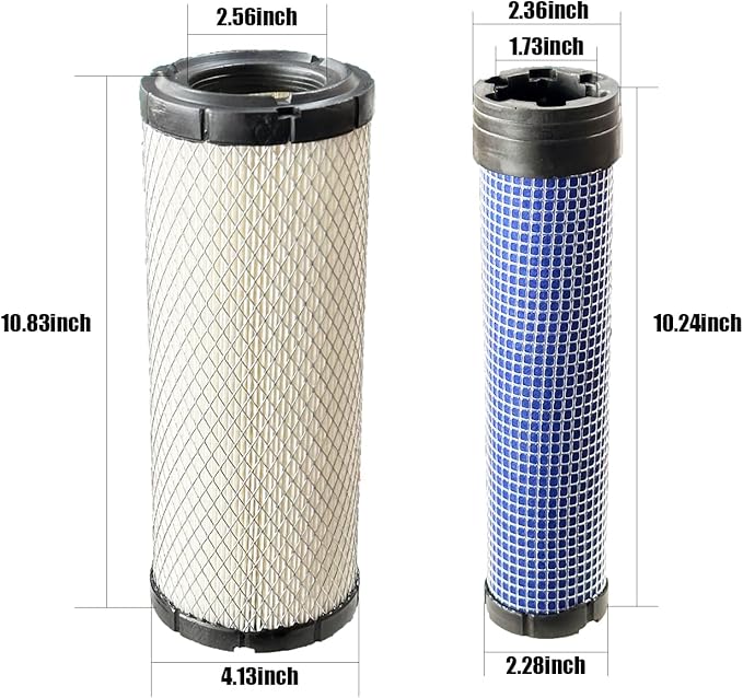 P821575 and P822858 Air Filter Set Replacement for tractor 110 1420 1445 1545 2305 2320 2520 4210 4310 4410 4510 4610 Replaces TCA25821 MIU12458 MIU12457 LVA14300 M164264