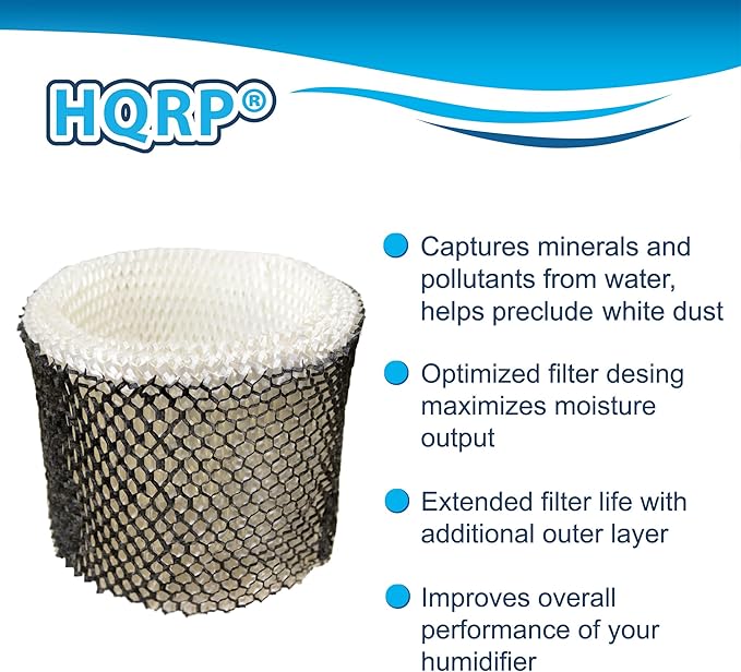 HQRP 2-pack Wick Filter compatible with Walgreens 890-WGN 890WGN LEV320 HF212-UL Cool Mist Humidifiers, W889-WGN Replacement