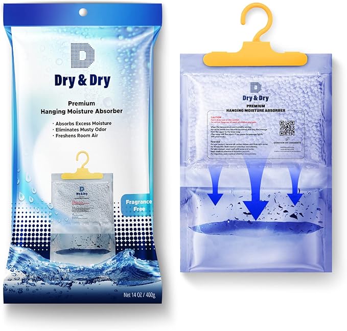 Dry & Dry 14 Packs [Net 14.1 Oz/Pack] Moisture Absorbers Dehumidifiers for Home Dehumidifier for Basement Dehumidifiers for Bedroom Small Dehumidifiers - Dehumidifiers Moisture Absorbers