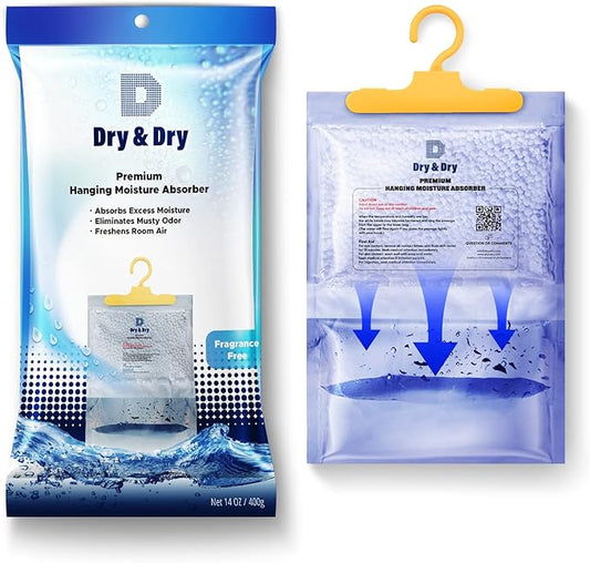 Dry & Dry 7 Pack Moisture Absorbers for Home, Basement & Bedroom - Small Dehumidifiers