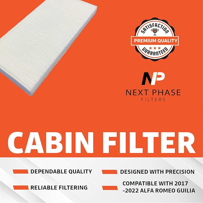 Cabin Air Filter Replacement - Pack of 1 - Made in USA - Compatible with 2017-2022 Alfa Romeo Giulia 2.0L, 2.9L and 2018-2022 Stelvio 2.0L, 2.9L - Replaces O.E. 68320112AA