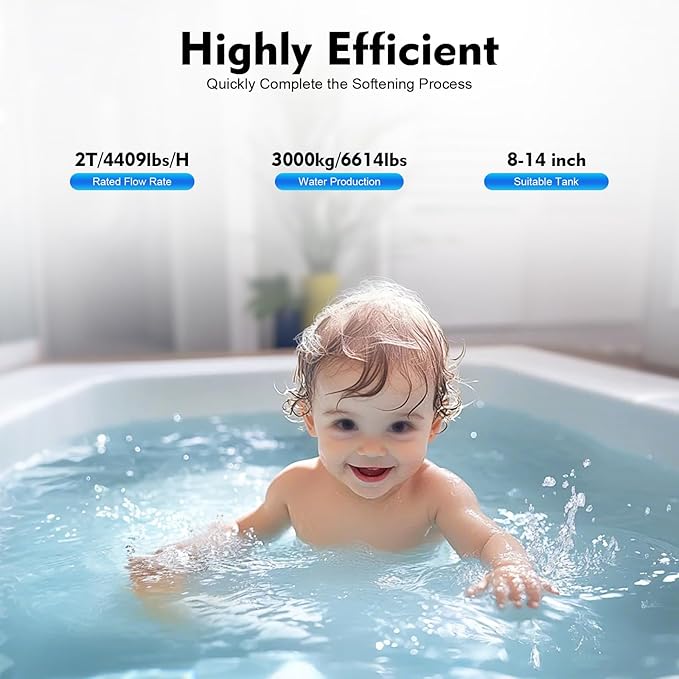 Whole House Water Softener Valve, 5600SM Flow Type Digital Control Valve for Water Softeners, 110V Automatic Operating Digital Timer Filter Control Head Valve Water Filter Softeners Resin
