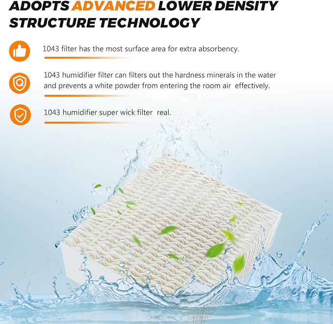 Blutoget 1043 Humidifier Wick Filter Compatible with Essick Air EP9 Series EP9500, EP9700, EP9800, EP9R500, EP9R800 821000 826000 826800 831000 &Bemis Space Saver 800 8000 Series Humidifiers