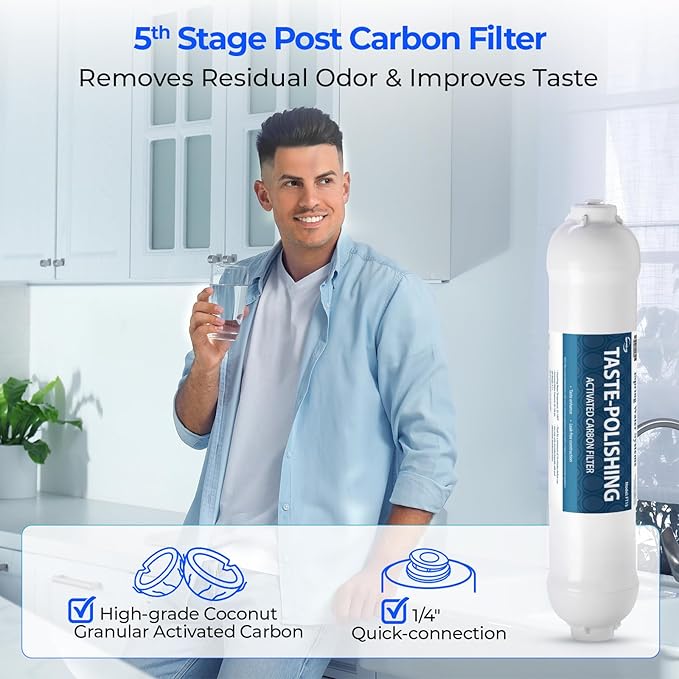 iSpring F6K75 NSF Certified Replacement Under-Sink Water Filters, 6-Stage Reverse Osmosis RO Water Filtration Systems with Alkaline Mineral Filter, 6-months Replacement Supply Set, 6 Count (Pack of 1)