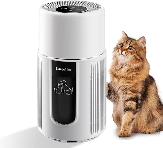 Pet Air Purifier for Home Bedroom, HEPA Filter for Dog Cat Hair, Dander, Odors, Dust, Air Purifiers for Dorm Room and Multi-Pet Households with Quiet Sleep Mode, Auto Mode