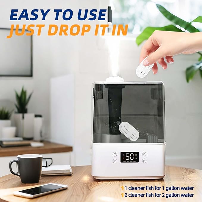 Humidifier Demineralization Cartridge, Compatible with All LEVOIT Top Fill Humidifiers, Calcium and Magnesium Ion Softening, Humidifier Cleaning, 6 Pack, White