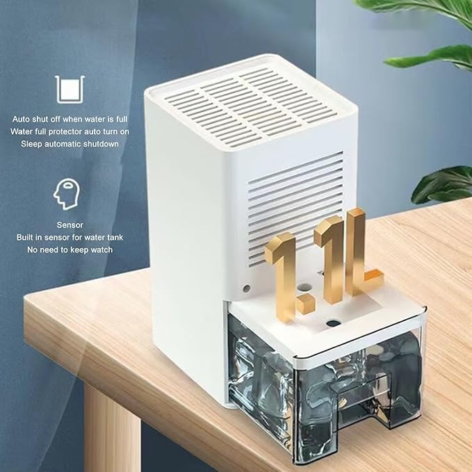 Dehumidifier, dehumidifiers for home,Dehumidifiers for Bedroom with 1.1L Water Tank, Ultra Quiet & Auto Shut off, dehumidifiers for basements Ideal for RV, Bathroom, Bedroom (US