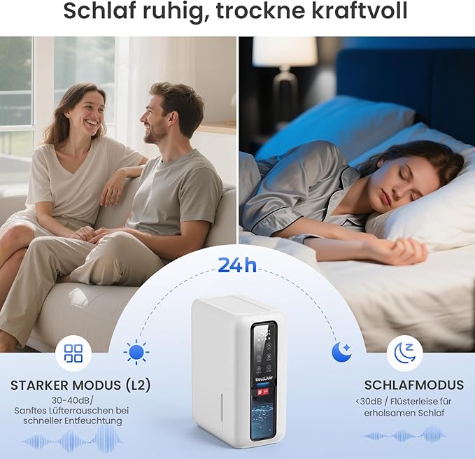 Dehumidifier for Home, Dehumidifiers for Bathroom, Bedroom, Living room, Closet with 68 OZ Water Tank, Moisture Absorbers, Auto Shut Off, Auto Humidity Control, 7 Colors LED Light, White