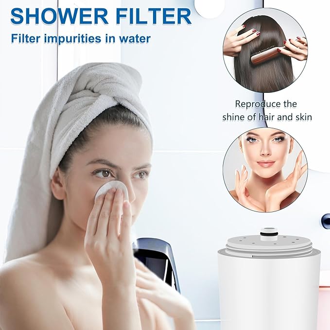 AWO 2 PACK Replacement Shower Head Filter Cartridge Compatible with Aquasana® AQ-4125,AQ-4100,AQ-4105,AQ-4100NSH,AQ-4105CHR Shower Filtration Systems for Hard Water Reduces Chlorine,Soften Skin & Hair