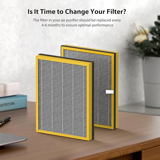 TT-AP002 True HEPA Replacement Filter Compatible with TaoTronics TT-AP002 and VAVA VA-EE008 Air Puri fier, H13 HEPA Filter with Activated carbon, 2-Pack