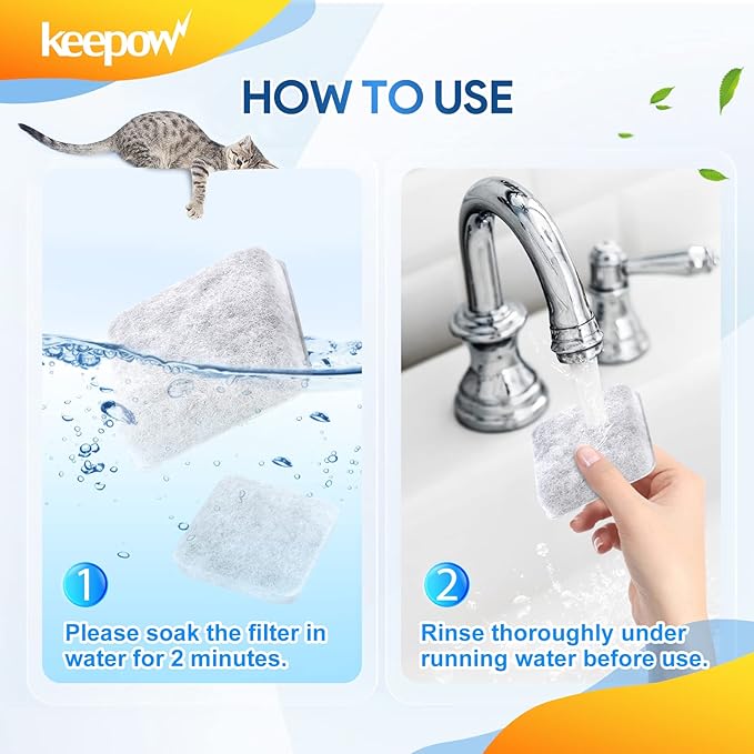 KEEPOW Dog Water Filter Replacement Compatible with Petmate Replendish Mason Pet Water Fountain, 12 Pack Dog Water Filter Cat Water Fountain Filter Pet Fountain Filter Replacement for Cat Dog Pet